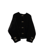 Abrigo corto de piel sintetica color negro - Zara