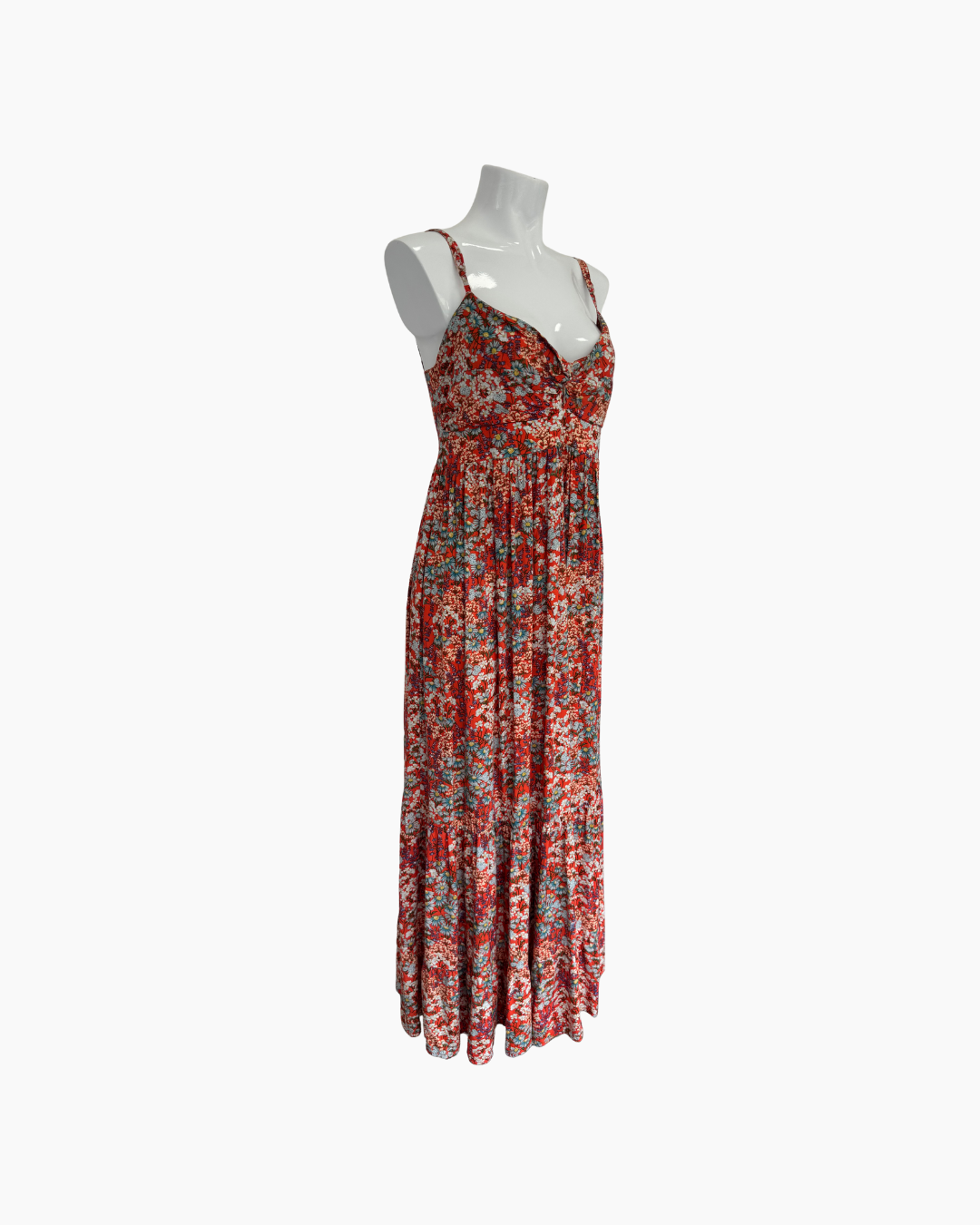 Vestido floral naranja con tirantes - Ale Morey
