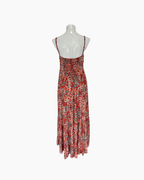 Vestido floral naranja con tirantes - Ale Morey