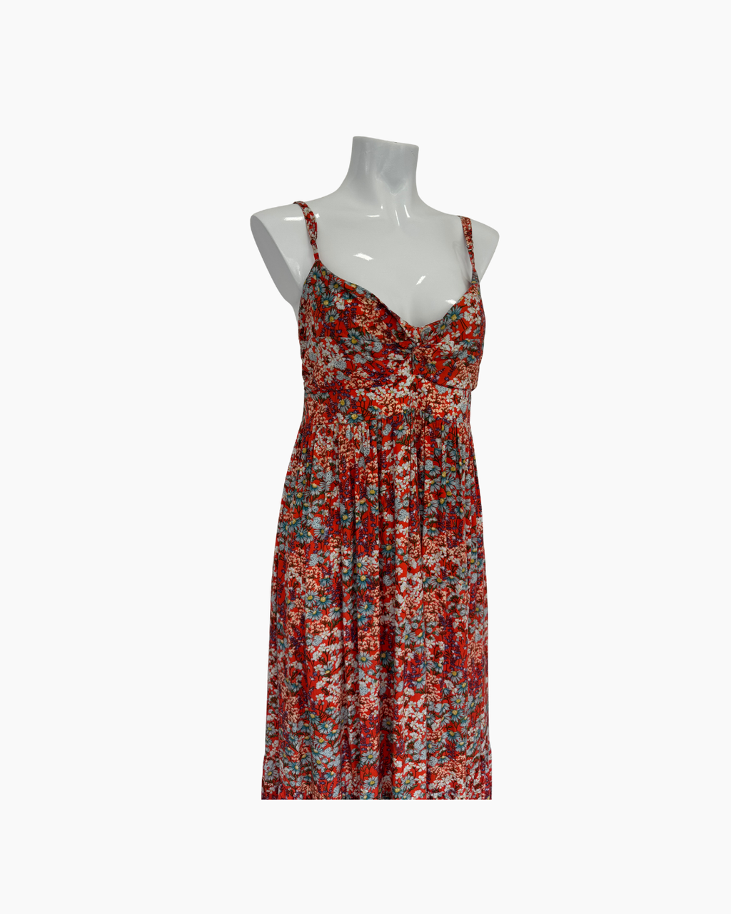 Vestido floral naranja con tirantes - Ale Morey