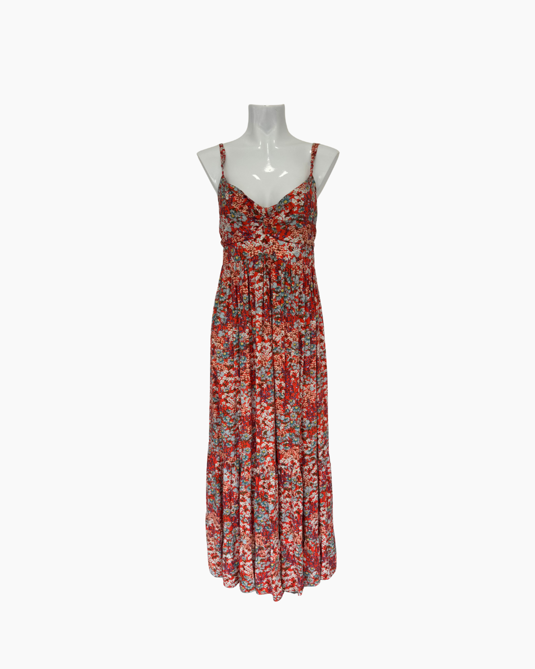 Vestido floral naranja con tirantes - Ale Morey