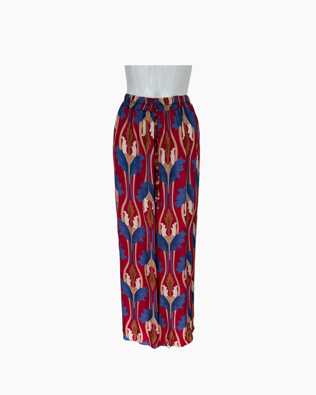 Pantalon de seda fucsia y azul - Amalfitana