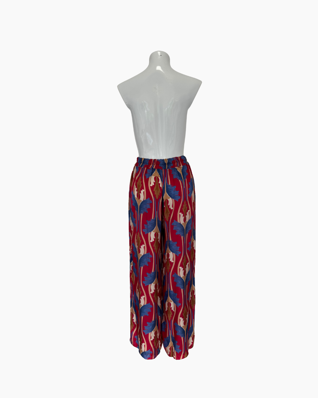 Pantalon de seda fucsia y azul - Amalfitana