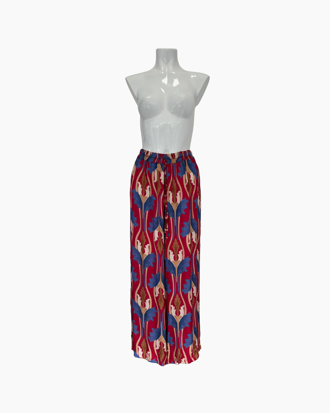 Pantalon de seda fucsia y azul - Amalfitana