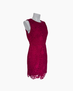 Vestido mini de encaje sin mangas color vino - Ann Taylor