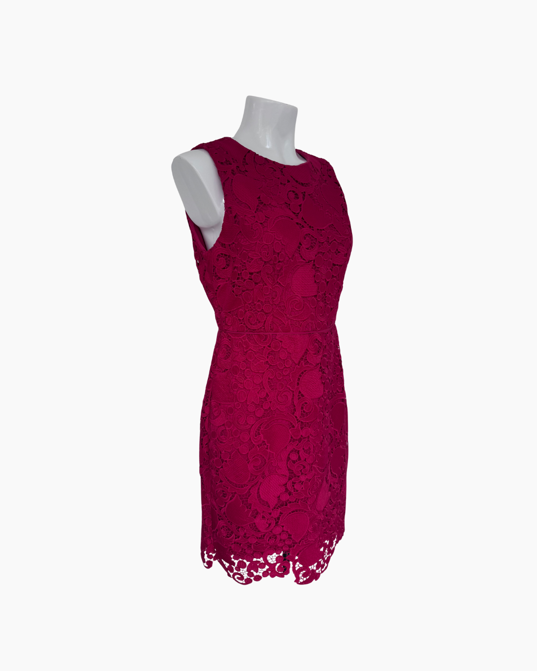 Vestido mini de encaje sin mangas color vino - Ann Taylor