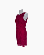 Vestido mini de encaje sin mangas color vino - Ann Taylor