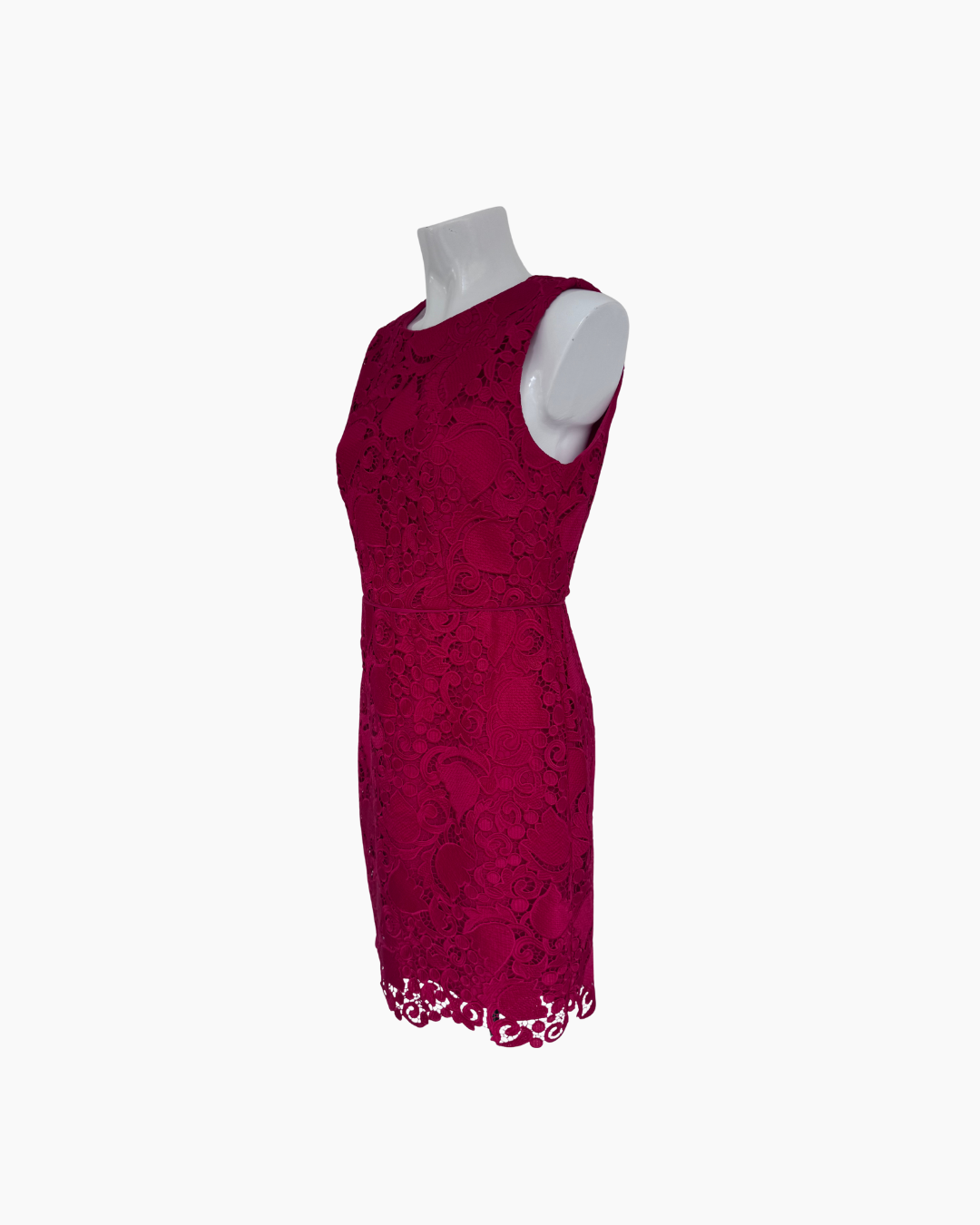 Vestido mini de encaje sin mangas color vino - Ann Taylor