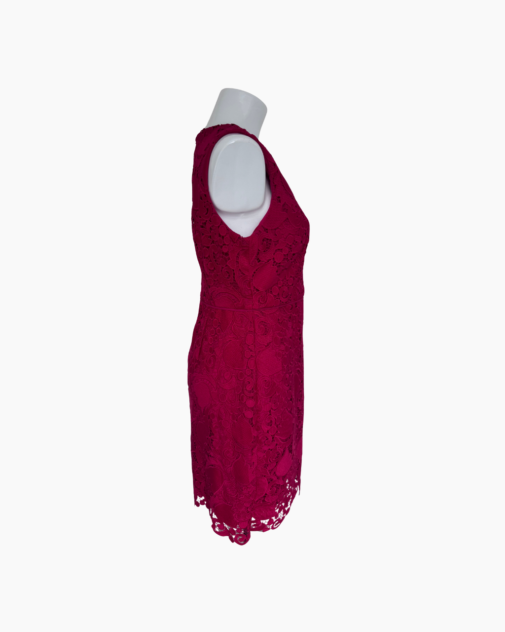 Vestido mini de encaje sin mangas color vino - Ann Taylor