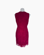 Vestido mini de encaje sin mangas color vino - Ann Taylor
