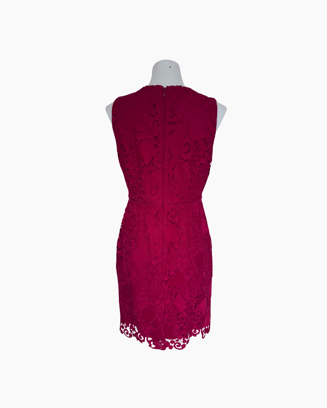 Vestido mini de encaje sin mangas color vino - Ann Taylor