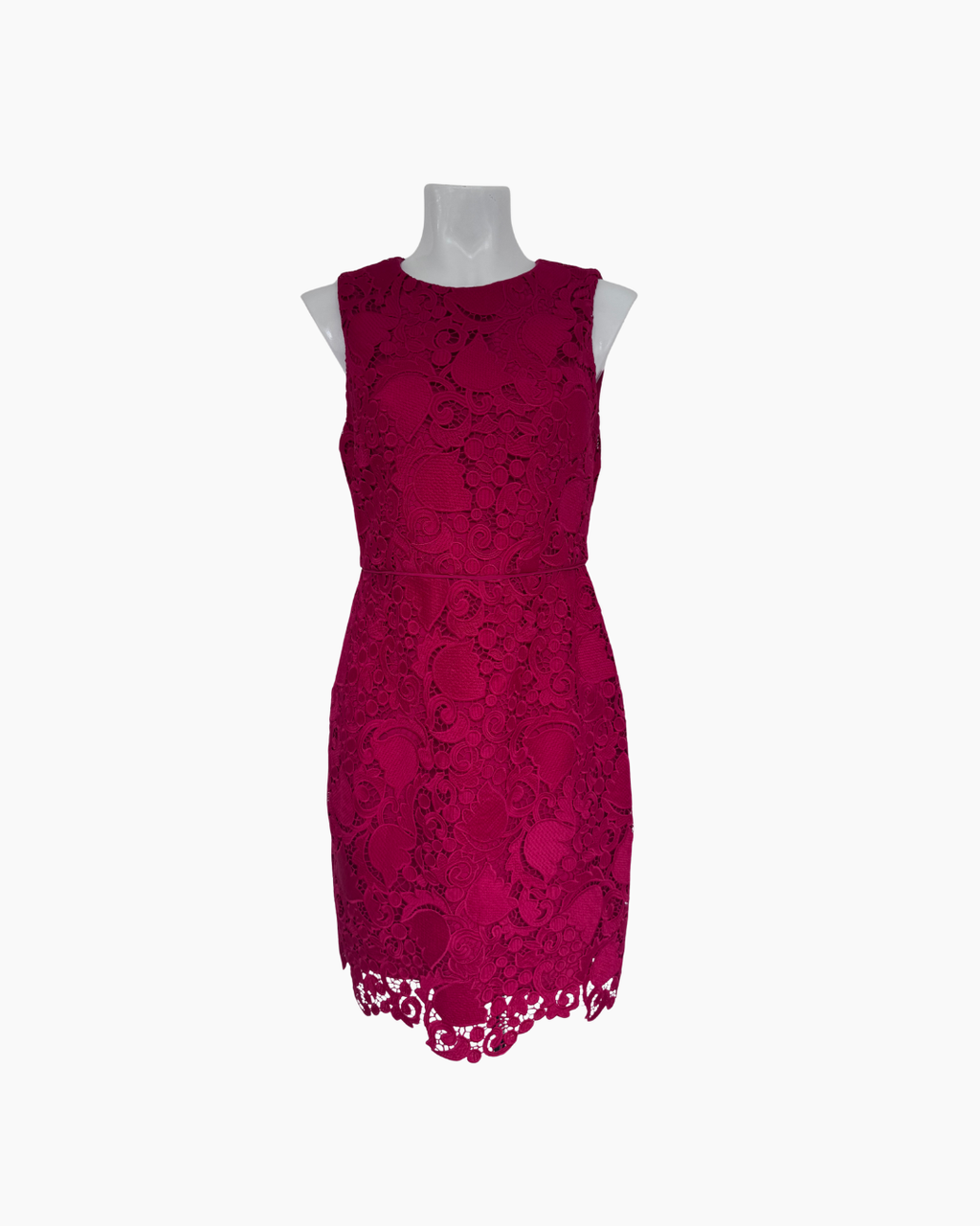 Vestido mini de encaje sin mangas color vino - Ann Taylor
