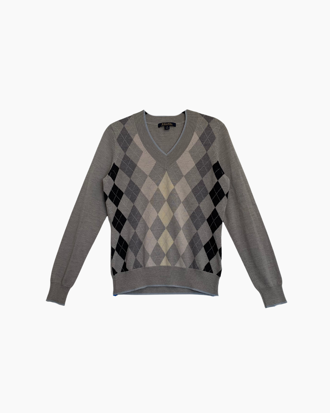 Chompa de lana merino gris - Brooks & Brothers