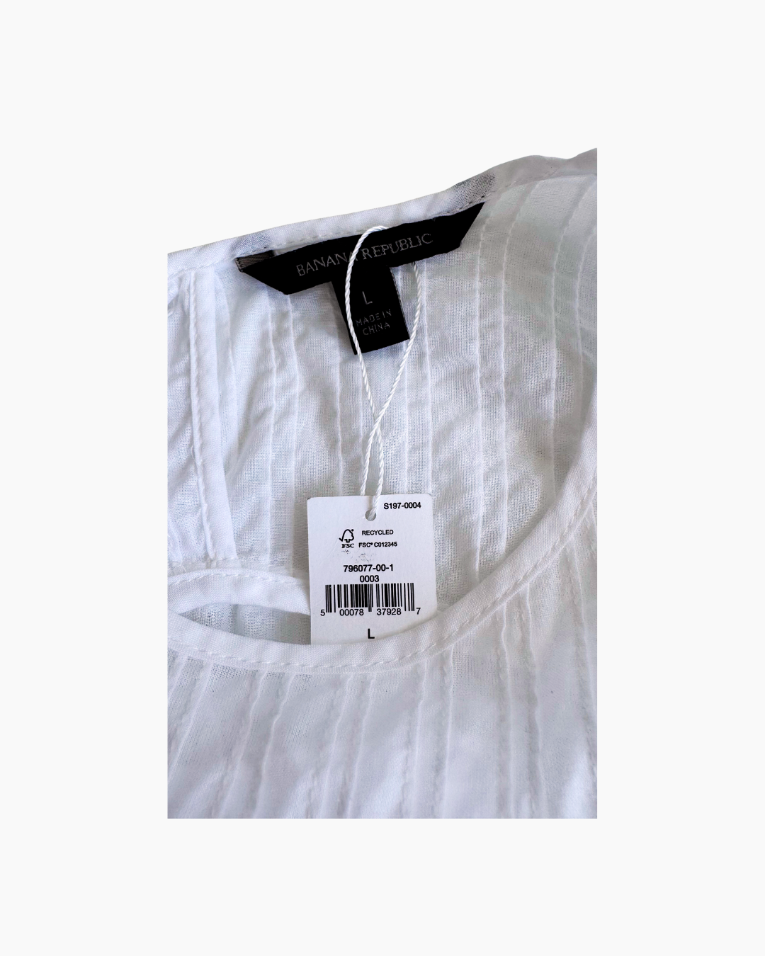 Blusa blanca manga corta - Banana Republic