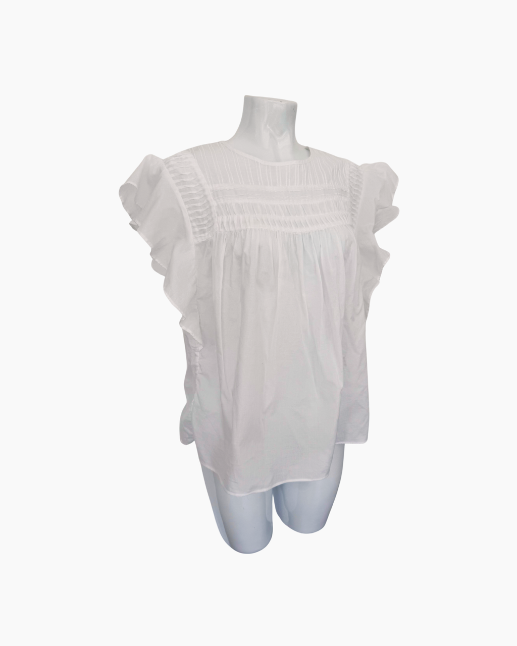 Blusa blanca manga corta - Banana Republic