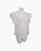 Blusa blanca manga corta - Banana Republic