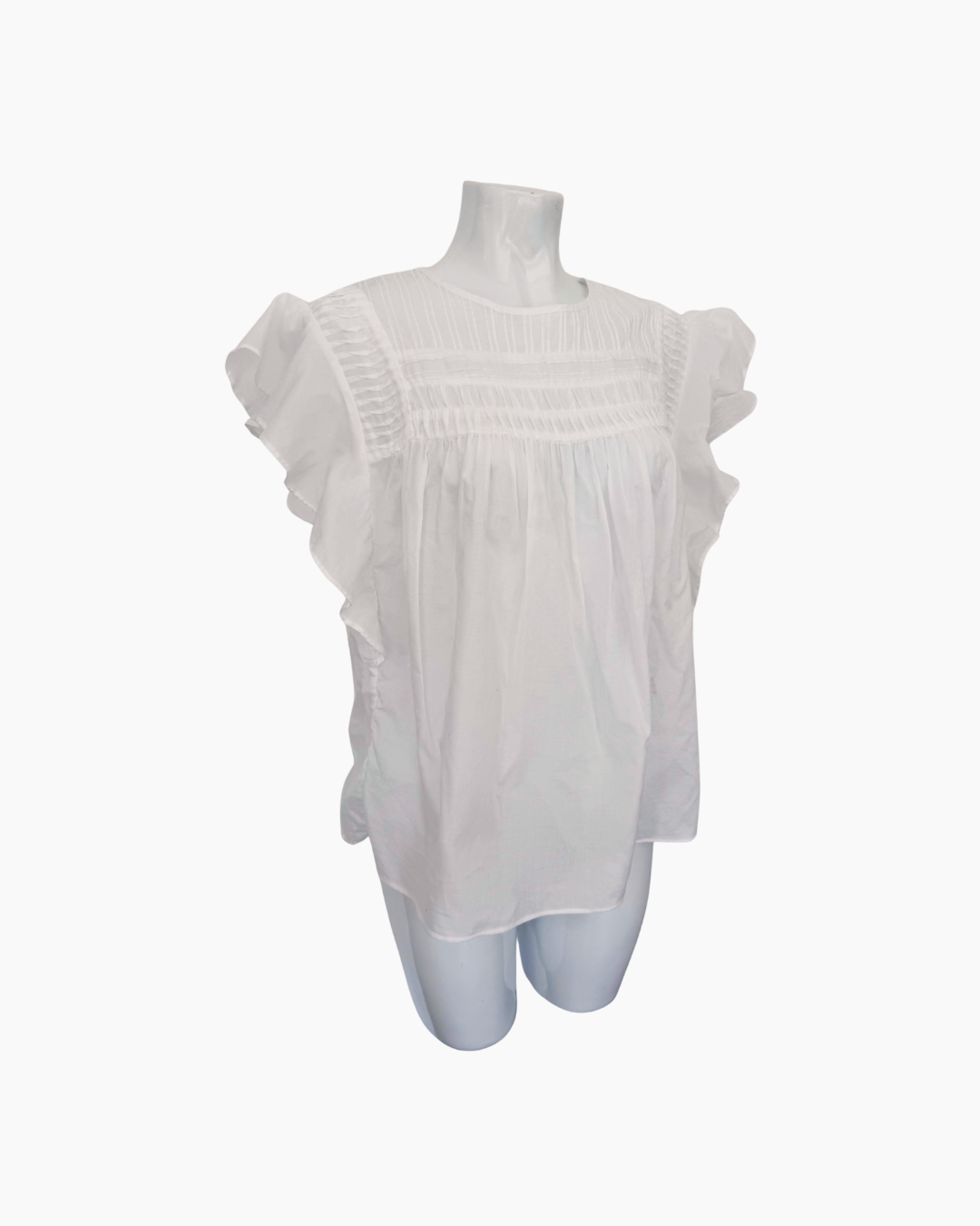 Blusa blanca manga corta - Banana Republic