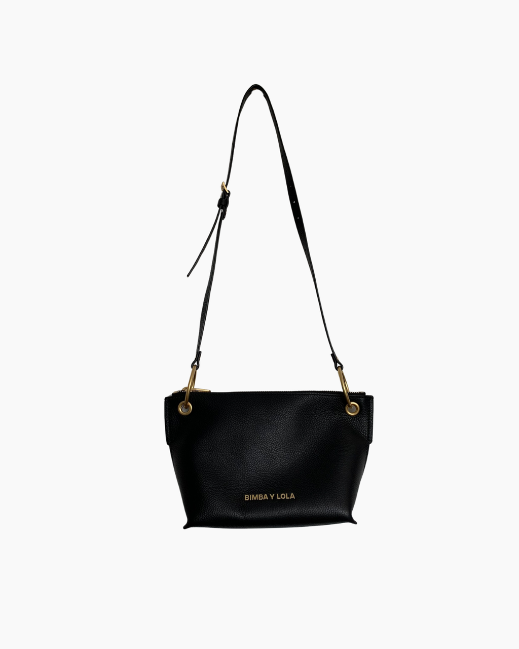 Cartera de cuero modelo Trapecio negra - Bimba y Lola