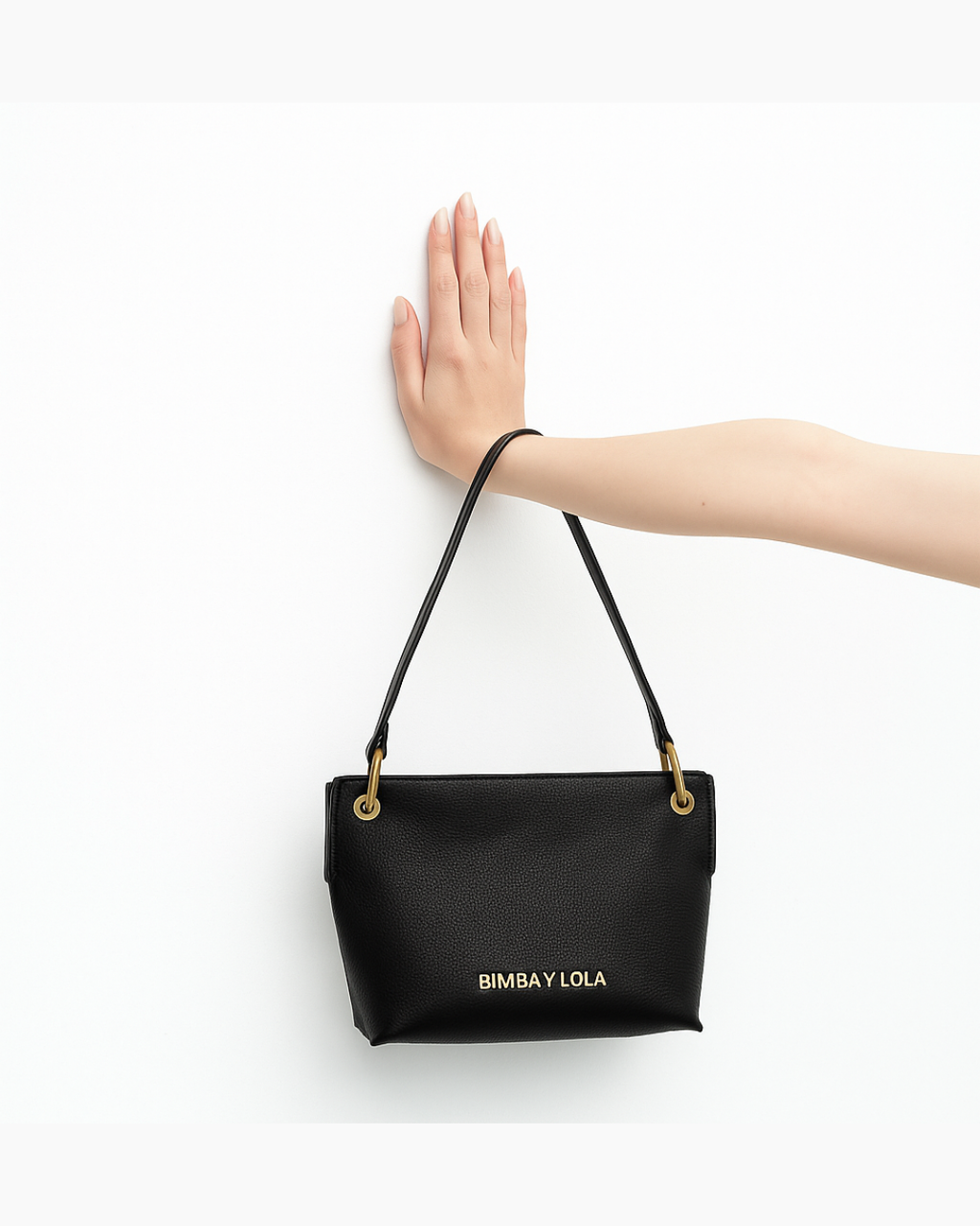 Cartera de cuero modelo Trapecio negra - Bimba y Lola