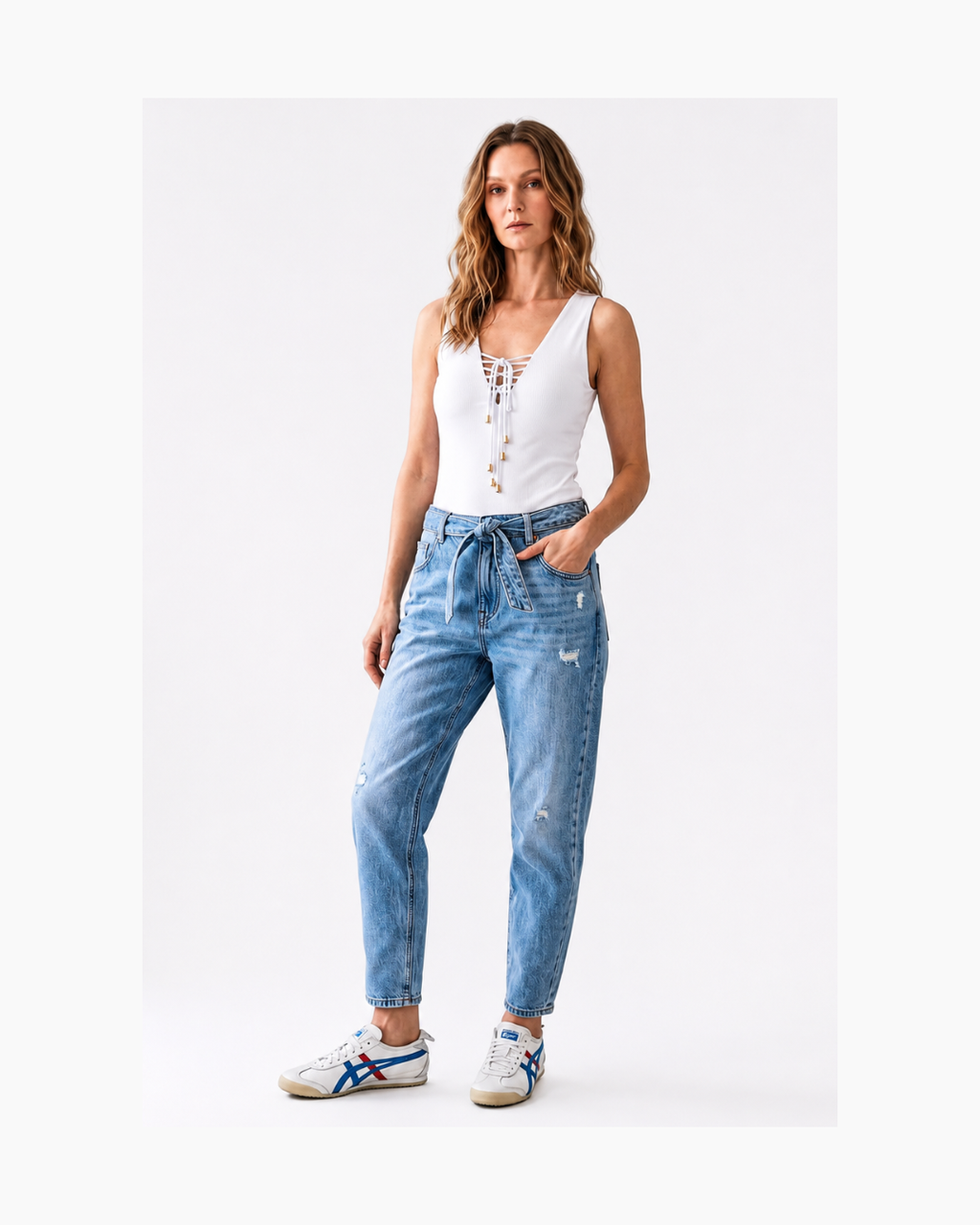 Top blanco sin mangas - Studio F