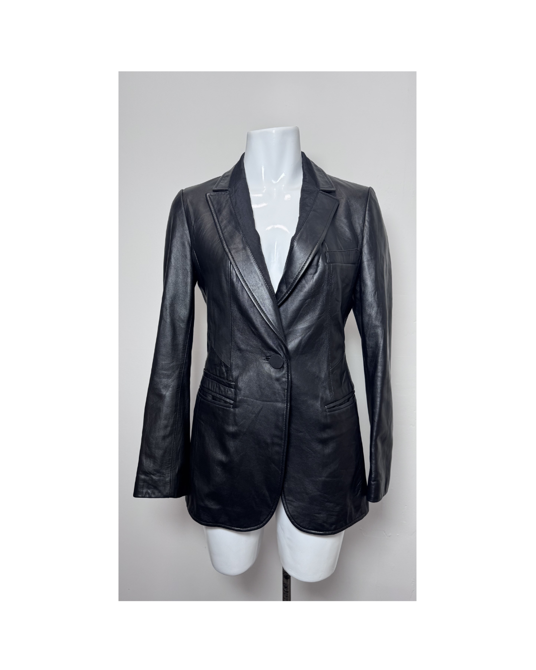 Blazer de cuero negro vintage
