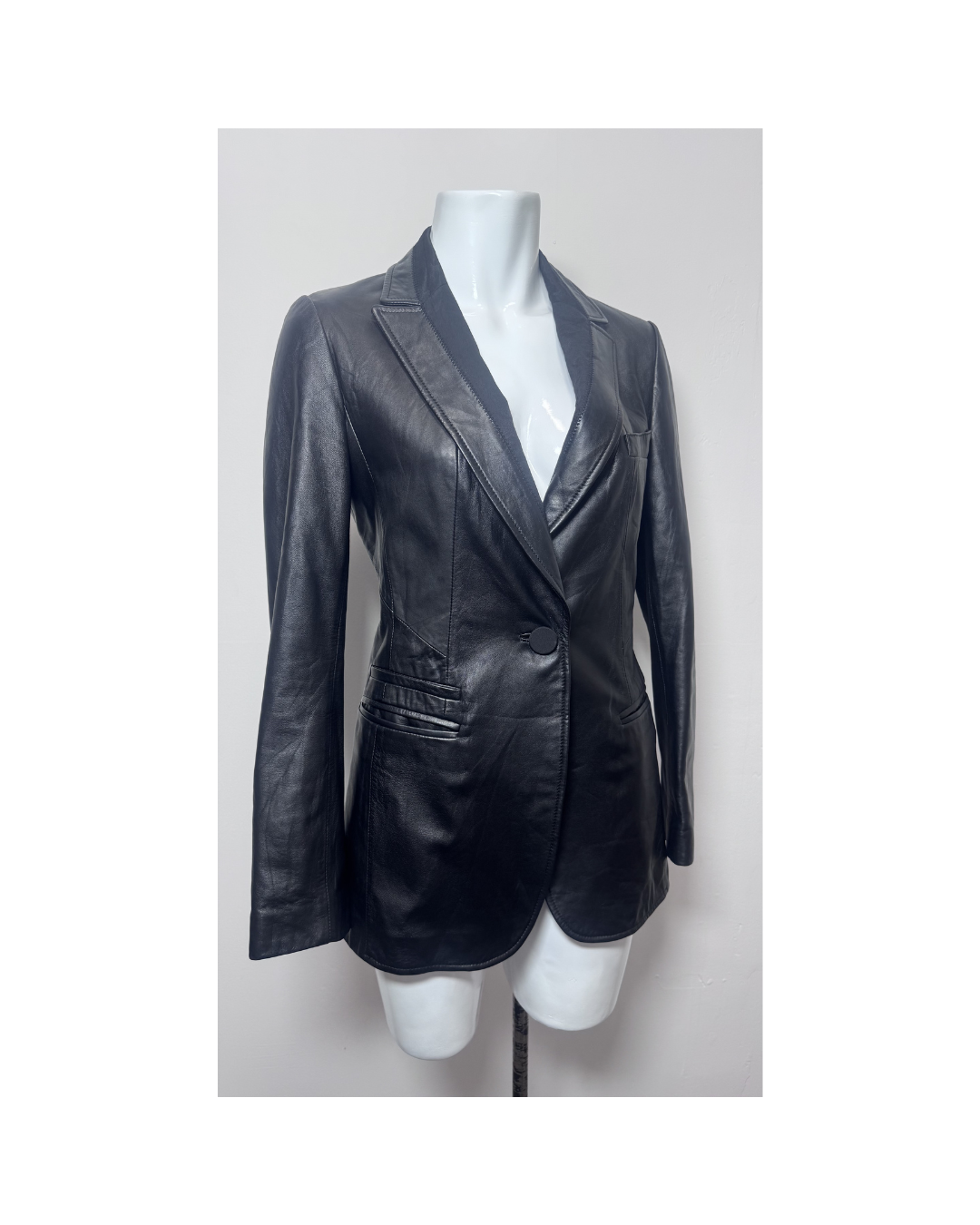 Blazer de cuero negro vintage