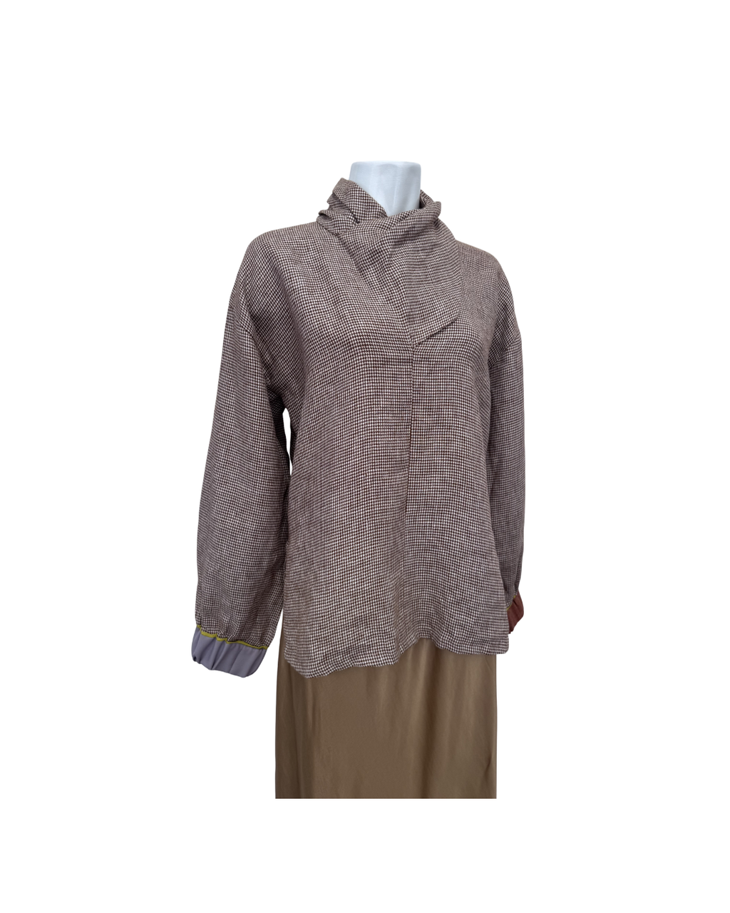 Blusa a cuadros marron - Sandra Weill