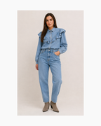 Blusa de manga larga de denim con bobos Basement