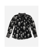 Blusa de manga larga negra con calaveras Evolet