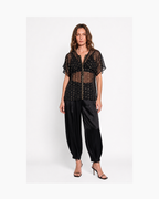 Blusa manga corta negro y dorado - Zadig & Voltaire