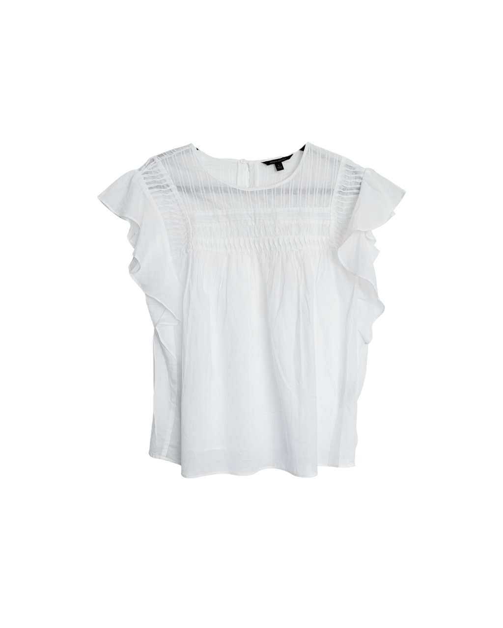 Blusa blanca manga corta - Banana Republic
