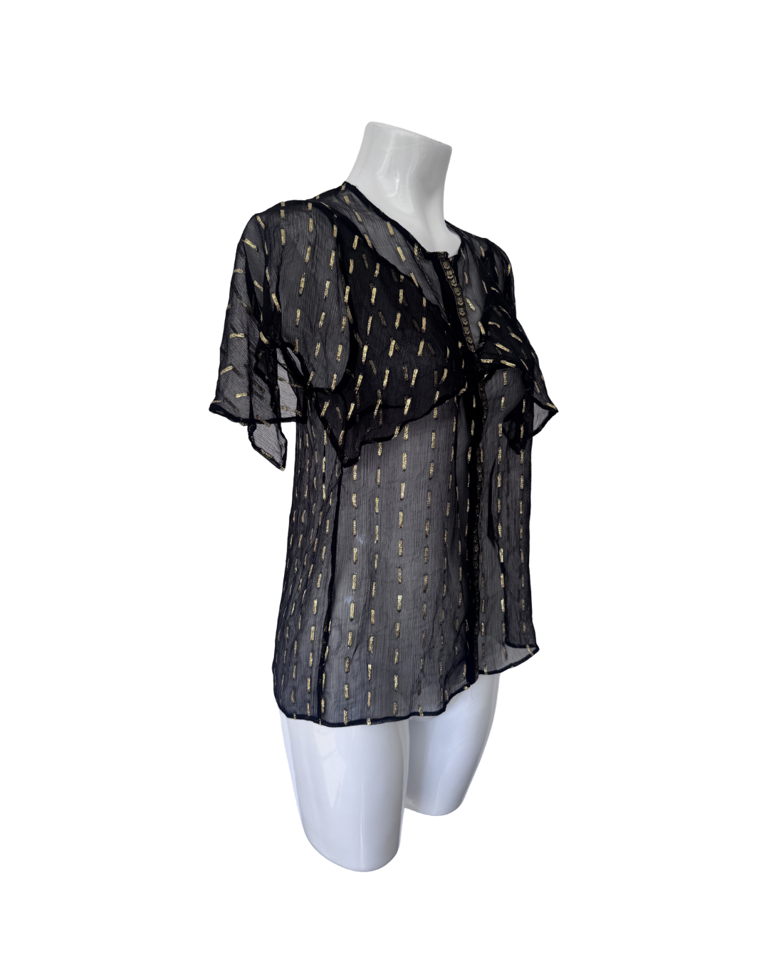 Blusa manga corta negro y dorado - Zadig & Voltaire