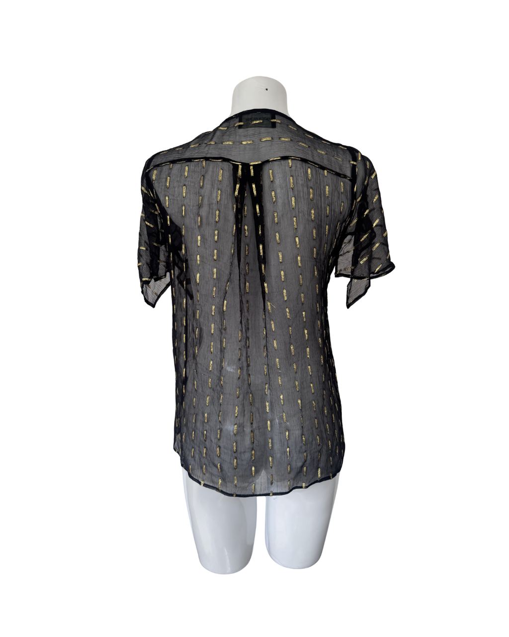 Blusa manga corta negro y dorado - Zadig & Voltaire