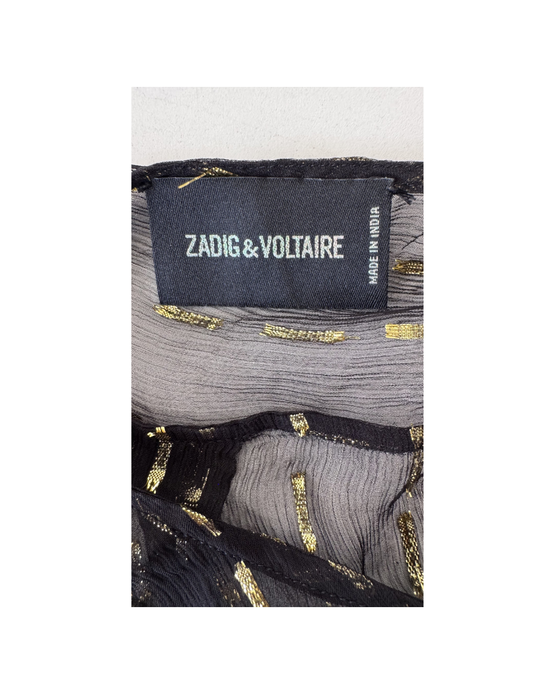 Blusa manga corta negro y dorado - Zadig & Voltaire
