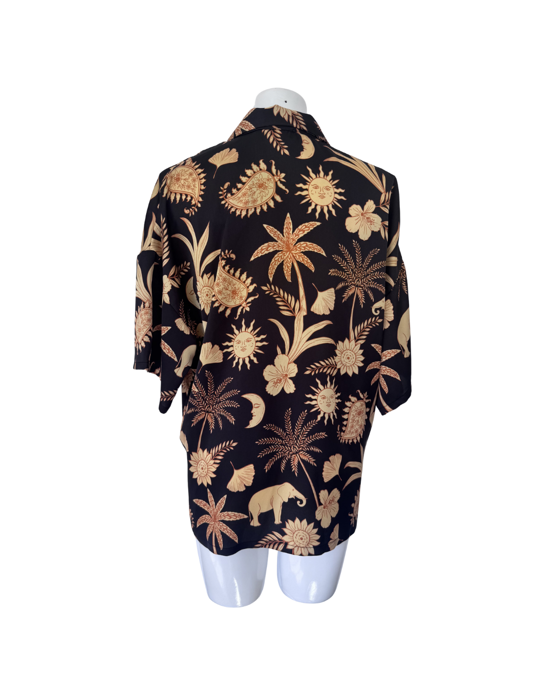 Blusa oversized negro y mostaza - Thea Studio