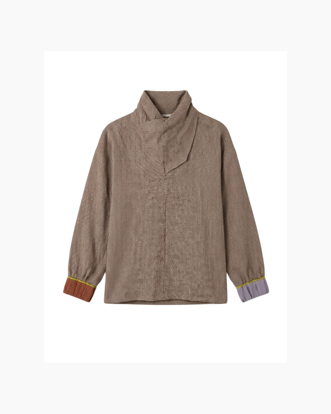 Blusa a cuadros marron - Sandra Weill