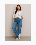 Blusa algodon manga larga a rayas - Bassika