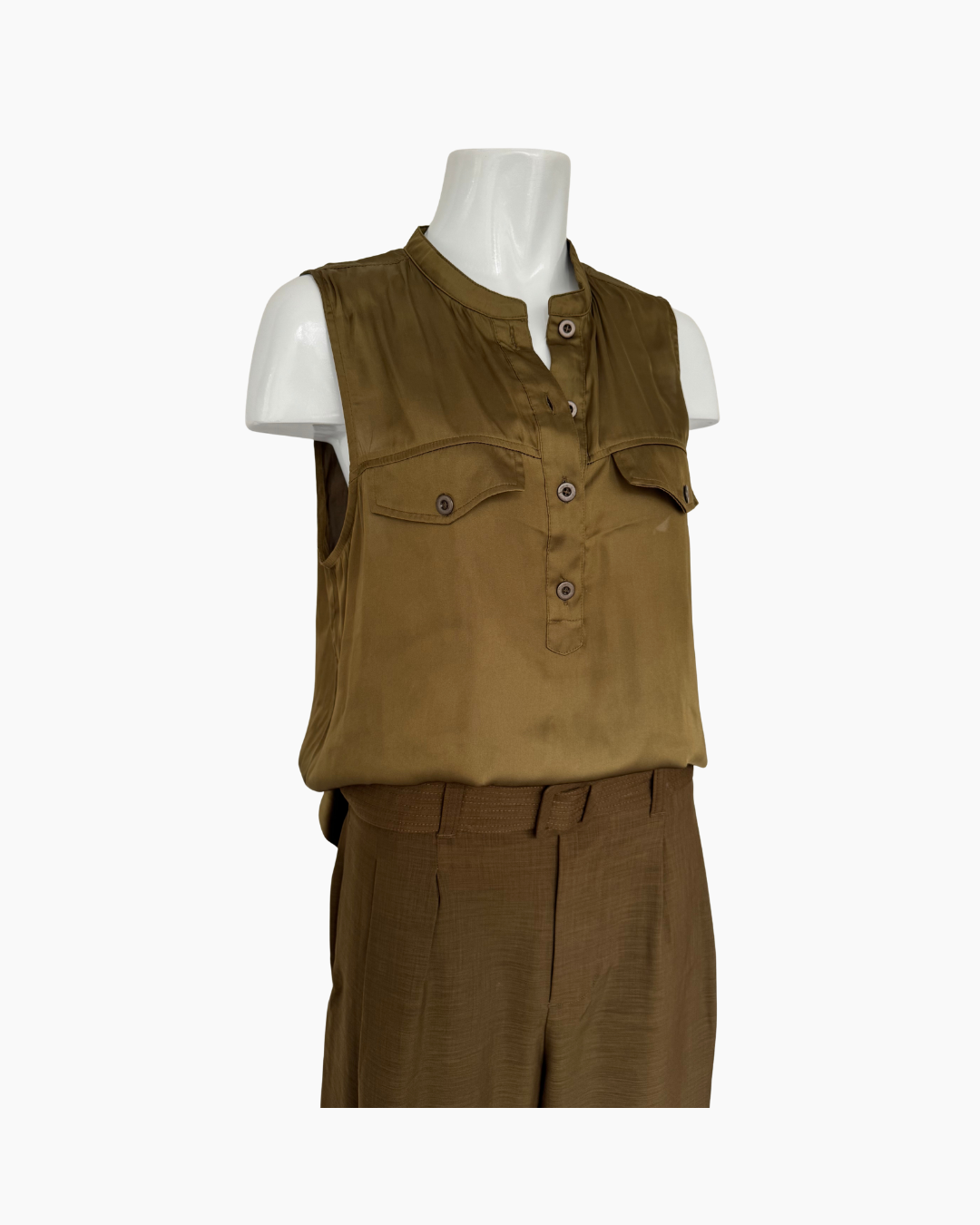 Blusa sin mangas verde olivo H y M