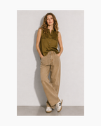 Blusa sin mangas verde olivo H y M