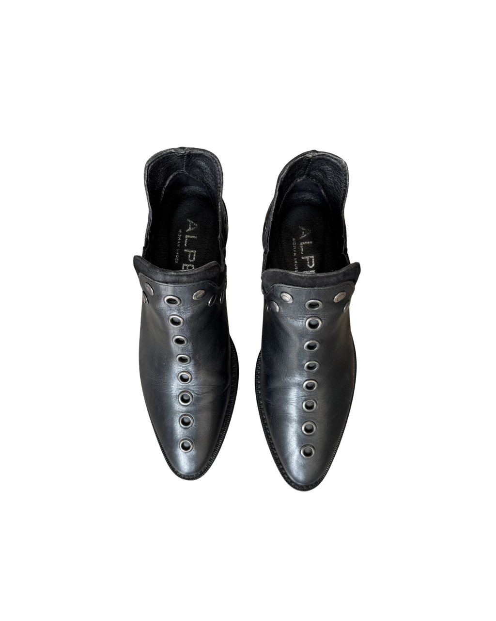 Botines de cuero con tachas negros - Alpe