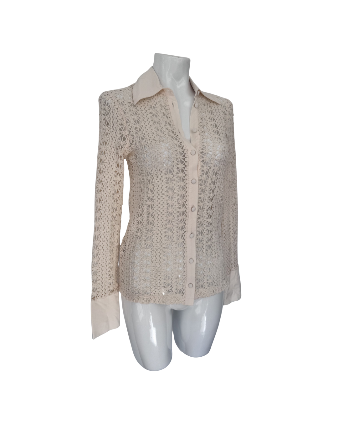 Camisa crochet hueso - Mango
