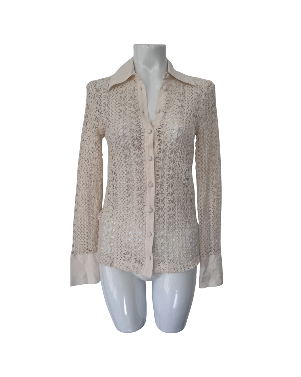 Camisa crochet hueso - Mango
