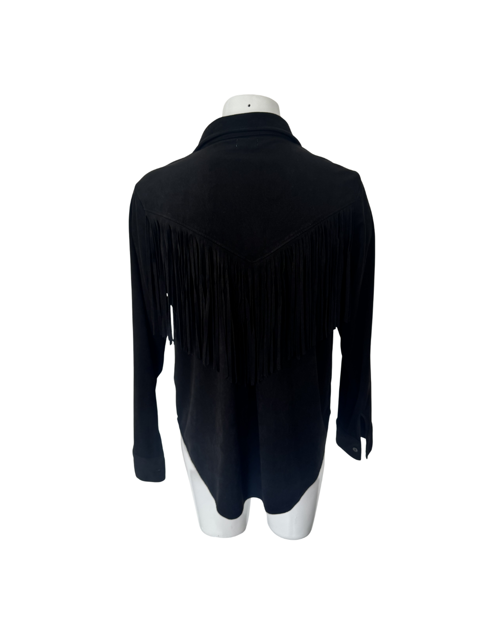 Blusa manga larga con flecos negra - Minimal
