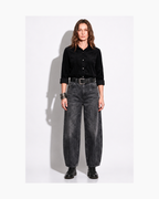 Blusa manga larga con flecos negra - Minimal