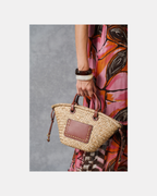 Cartera de paja pequeña Mango