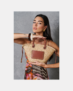 Cartera de paja pequeña Mango