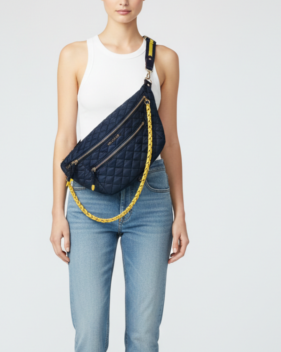 Cartera bandolera azul y amarillo - MZ Wallace