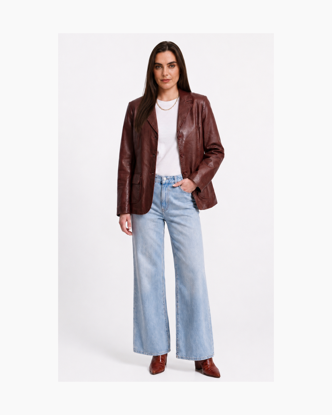 Blazer de cuero marron - JCC
