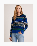 Chompa manga larga azul y negro - Desigual