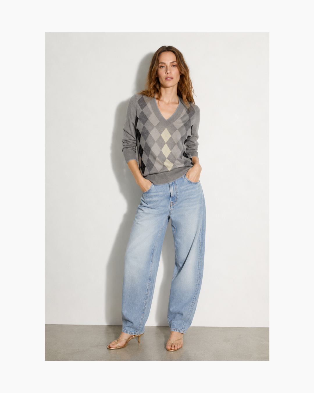 Chompa de lana merino gris - Brooks & Brothers
